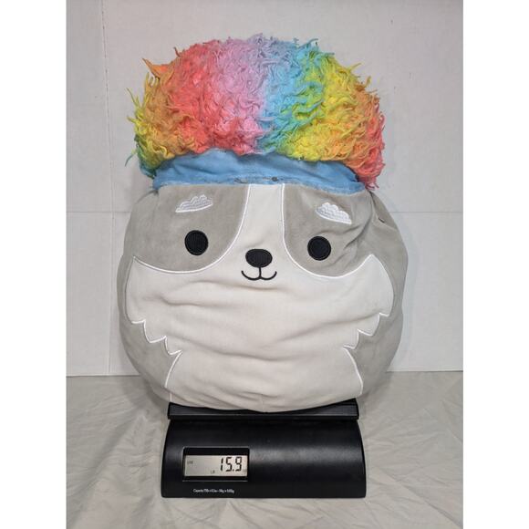 Squishmallow Ridge Husky Dog 16" Stuffed Plush Squishdoo Rainbow Afro RARE Read - Picture 10 of 10